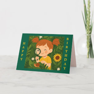 CURIOUS GIRL BIRTHDAY CARD