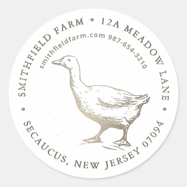 Curious Goose Farm or Business Label  (Front)