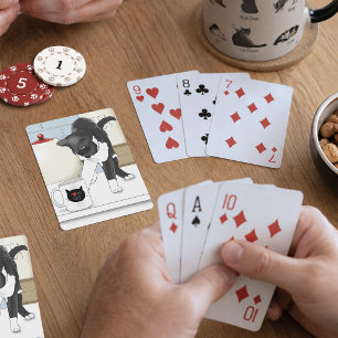 Curious Grey White Cat Funny Tea Mug Kitchen Playing Cards