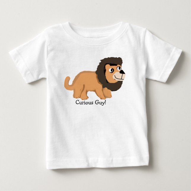 Curious Guy Lion Baby T-Shirt (Front)