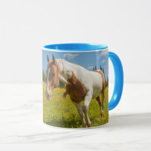 Curious Horse in an Alpine Meadow in Summer Mug
