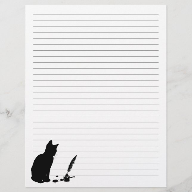 Curious Kitten Letterhead - Cats & Books (Front)