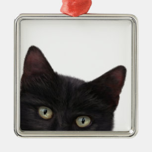 Curious Kitty Digital Painting Metal Tree Decoration