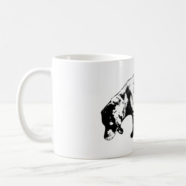 Curious Labrador Sniffing Ink Art Mug (Left)