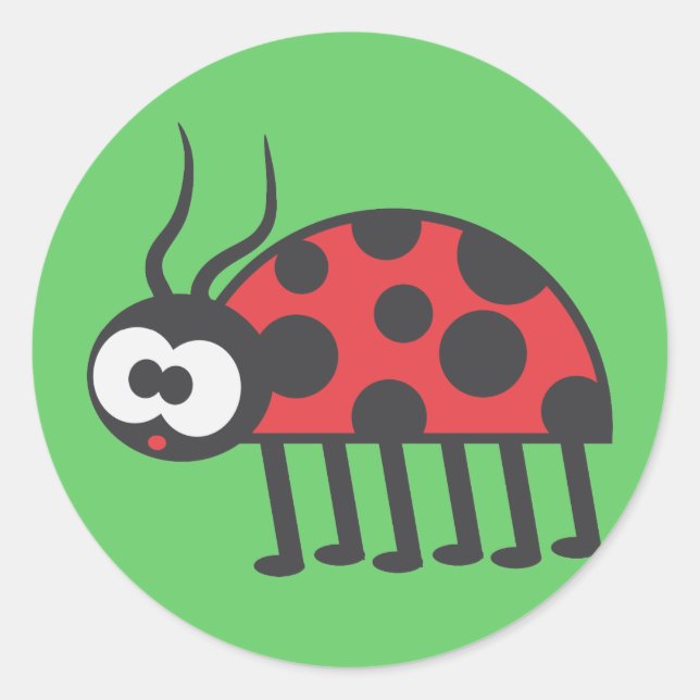 Curious Ladybug Classic Round Sticker (Front)
