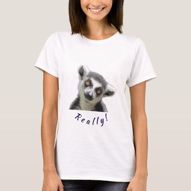 "Curious Lemur Stare" T-Shirt (Front)