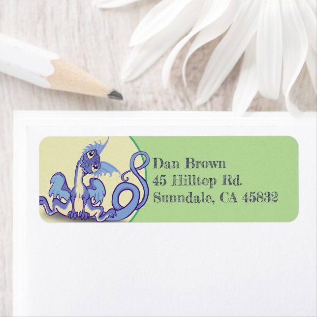 Curious lil Dragon Return Address Label (Insitu)