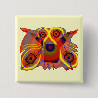 Curious lion dog 15 cm square badge