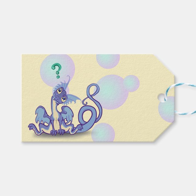 Curious Little Dragon Gift Tags (Front (Horizontal))