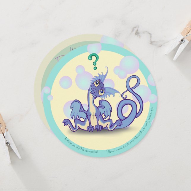 Curious Little Dragon Invitation (Front/Back In Situ)