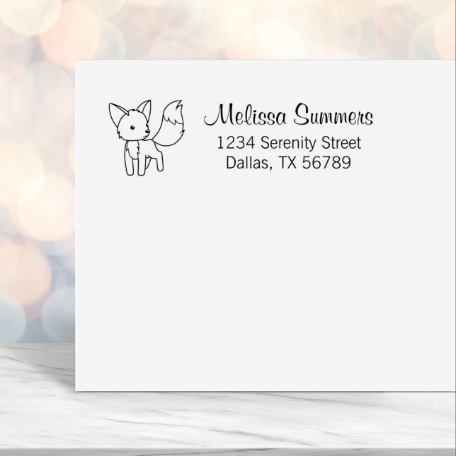 Curious Little Fox Address Self-inking Stamp (Creator Uploaded)