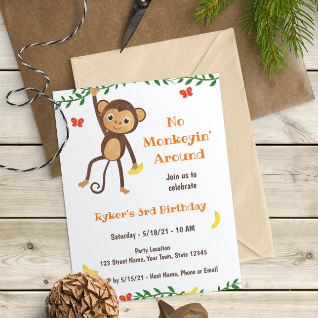 Curious Monkey Birthday Invitation (Creator Uploaded)