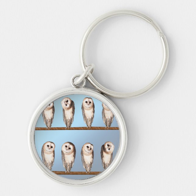Curious owls key ring (Front)
