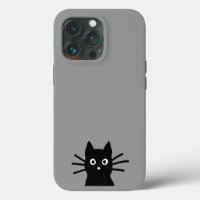 Curious Peeking Black Kitty Cat Cool Cat Lover's