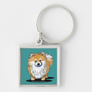 Curious Pomeranian Key Ring