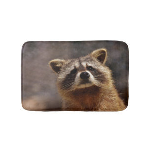 Curious Racoon Photo Bath Mat