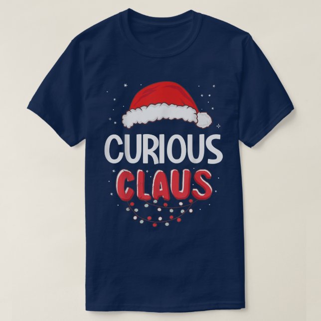 Curious Santa Claus Christmas Matching Costume  T-Shirt (Design Front)