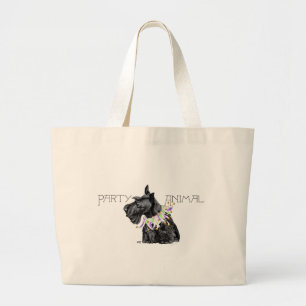 Curious Scottie Party Animal Large Tote Bag
