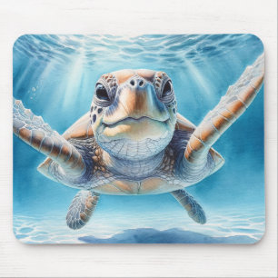 Curious Sea Turtle Mousepad