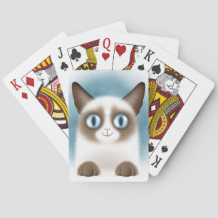 Curious Siamese Kitten Playing Cards