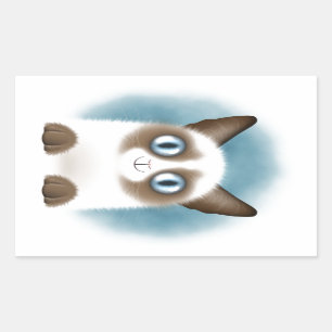 Curious Siamese Kitten Rectangular Sticker
