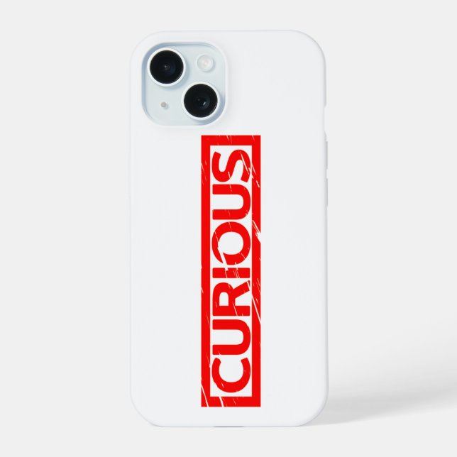 Curious Stamp iPhone 15 Case (Back)