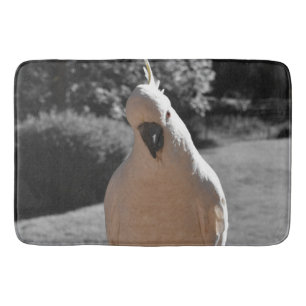 Curious Sulphur-Crested Cockatoo Bath Mat