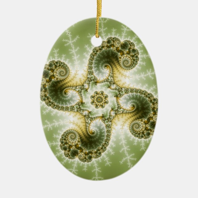 Curious Tentacles - Fractal Art Ceramic Ornament (Front)