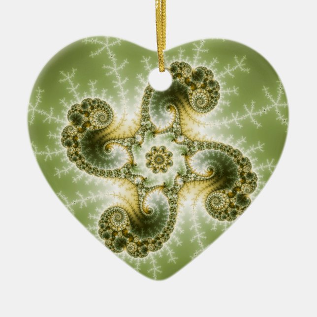 Curious Tentacles - Fractal Art Ceramic Ornament (Front)