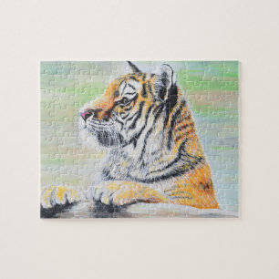 Curious Tiger Painting Jigsaw Puzzle