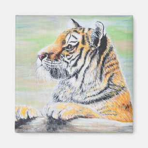 Curious Tiger Painting Magnet