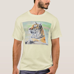 Curious Tiger Painting T-Shirt