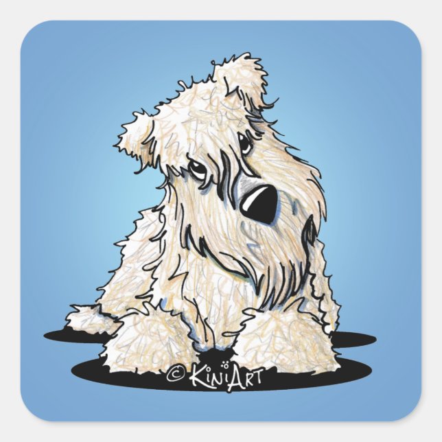 Curious Wheaten Terrier Stickers (Front)
