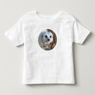 Curious White Meerkat Face, Toddler T-Shirt