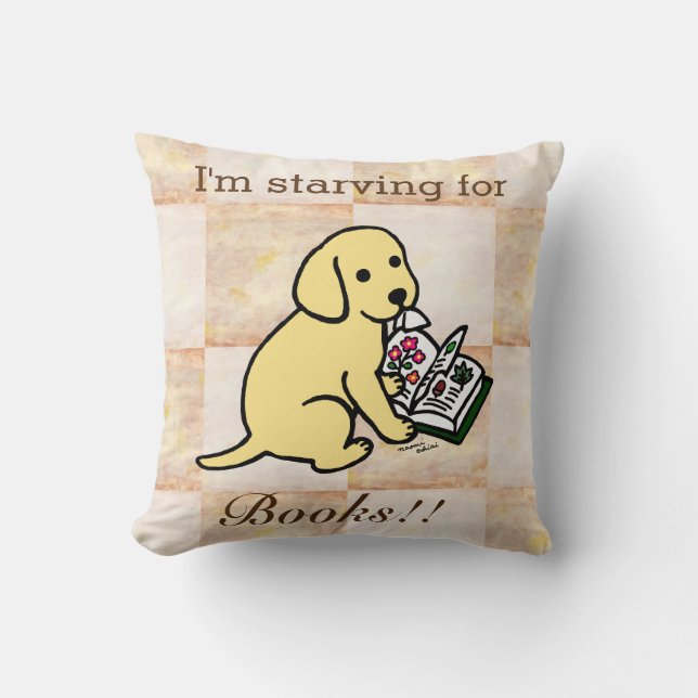Curious Yellow Labrador Puppy Cushion (Front)