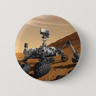Curiousity Mars Rover, Planetary Space Mission, 6 Cm Round Badge