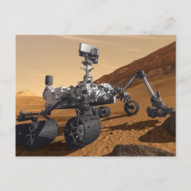 Curiousity Mars Rover, Planetary Space Mission, Postcard (Front)