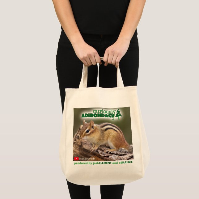 Curiously Adirondack tote bag (Chipmunk) (Front (Product))