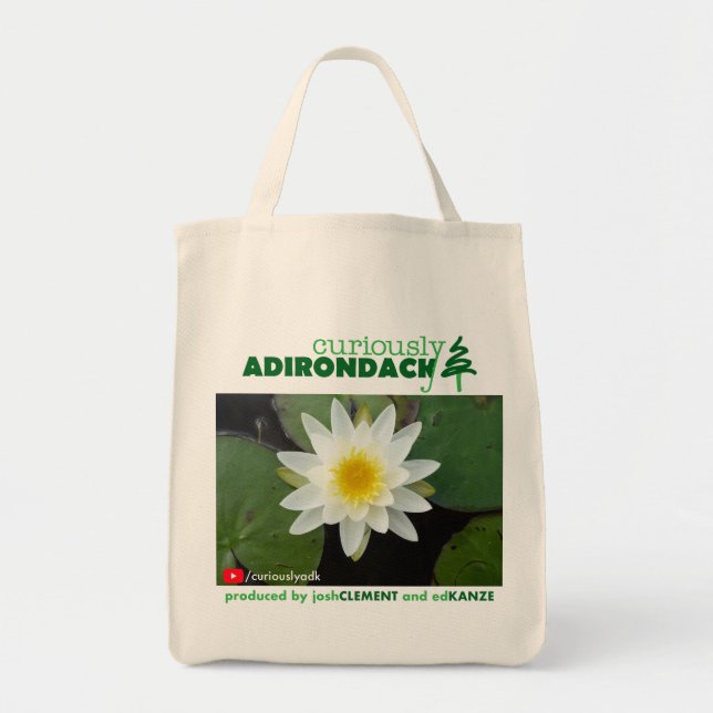 Curiously Adirondack tote bag (Water Lily) (Front)