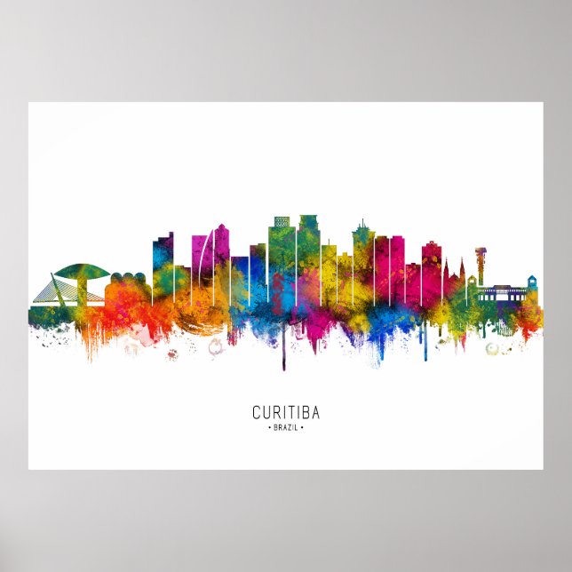 Curitiba Brazil Skyline Poster (Front)