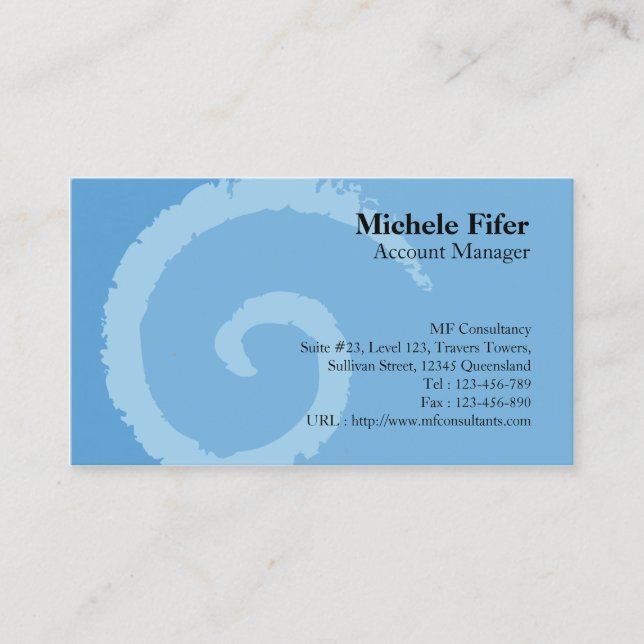 Curl Blue Business Card (Front)