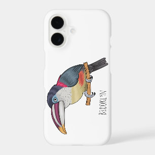 Curl crested aracari bird cartoon illustration