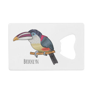 Curl crested aracari bird cartoon illustration