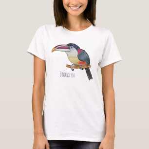 Curl crested aracari bird cartoon illustration T-Shirt