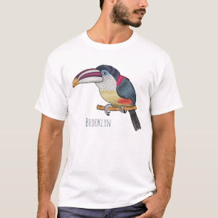 Curl crested aracari bird cartoon illustration T-Shirt