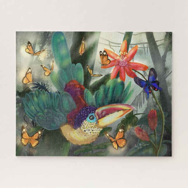 Curl Crested Aracari Toucan Jigsaw Puzzle (Horizontal)