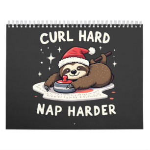 Curl Hard Nap Harder Curling Sport Sloth Xmas Calendar