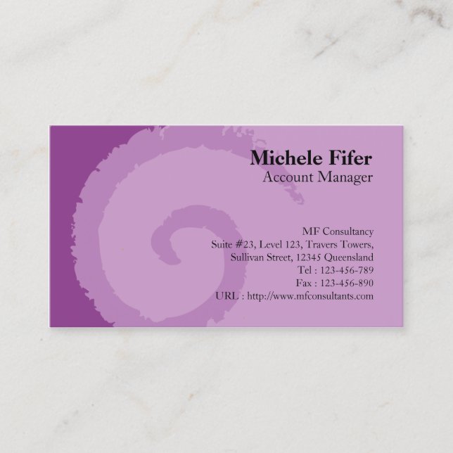 Curl Purple Business Card (Front)