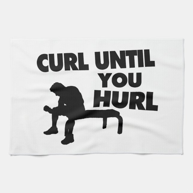 Curl Until You Hurl Tea Towel (Horizontal)