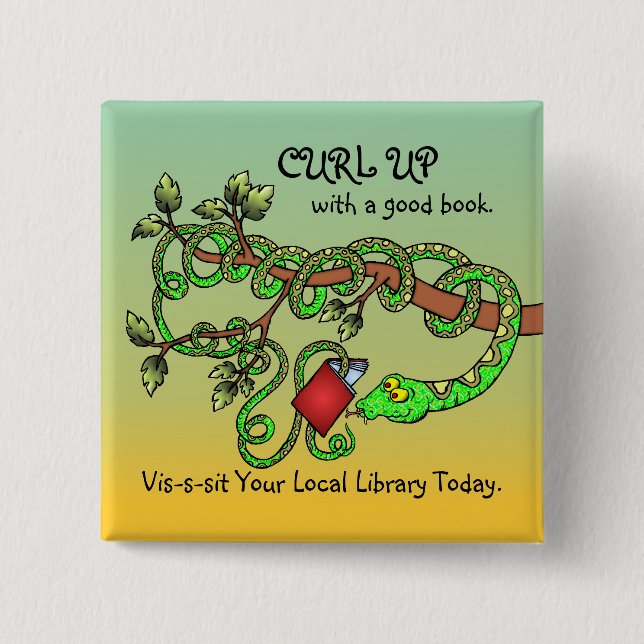 Curl Up With A Good Book 15 Cm Square Badge (Front)